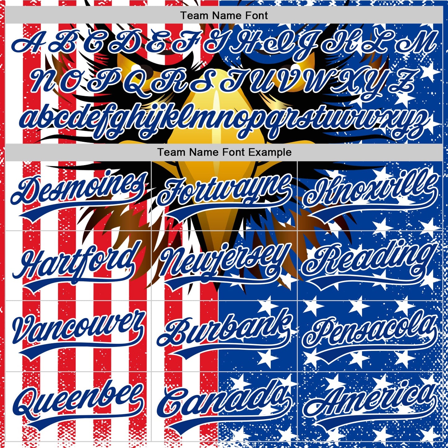 Custom White Red-Royal 3D American Flag Eagle And Star Authentic Baseball Jersey - Sky-Custom