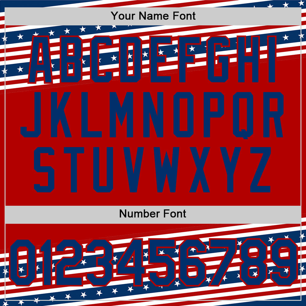 Custom Red US Navy Blue 3D American Flag And Star Authentic Baseball Jersey - Sky-Custom