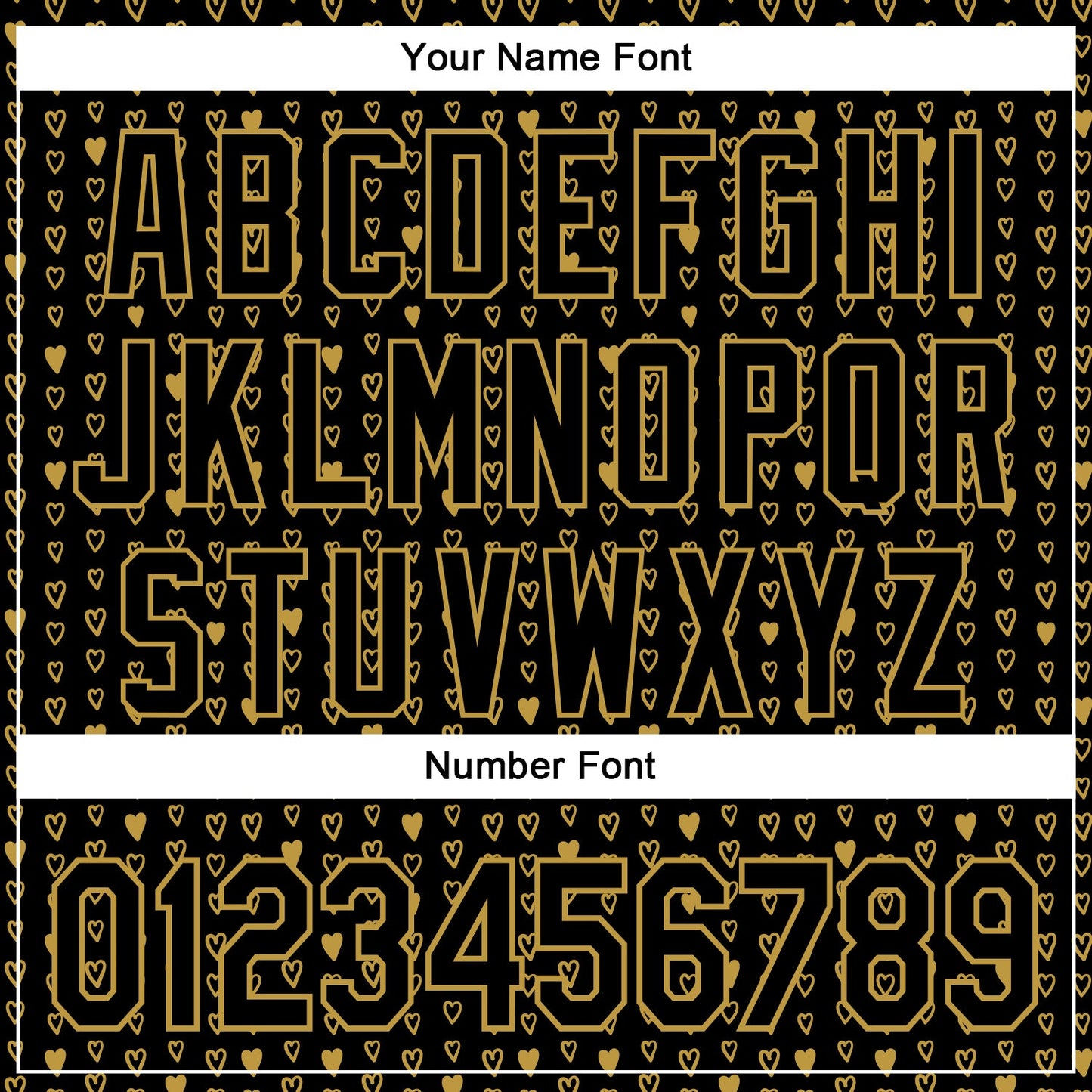 Custom Black Old Gold 3D Pattern Design Hearts Authentic Baseball Jersey - Sky-Custom
