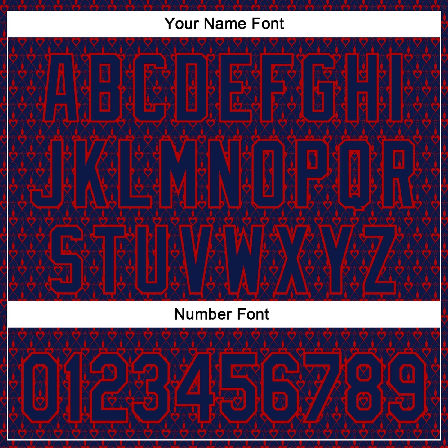 Custom Navy Red 3D Pattern Design Hearts Authentic Baseball Jersey - Sky-Custom