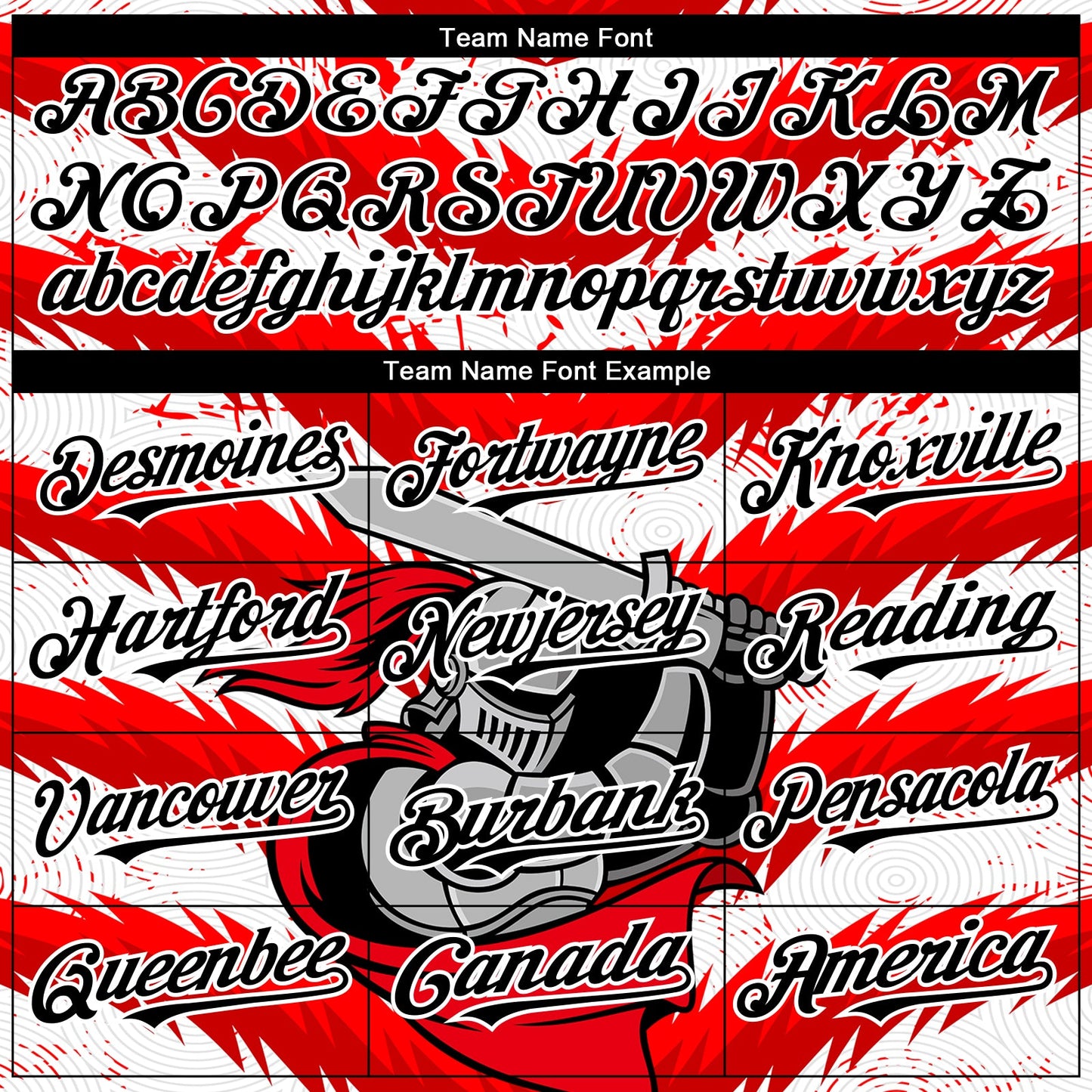 Custom Red Black-White 3D Pattern Design Knight Hero Art Authentic Baseball Jersey - Sky-Custom