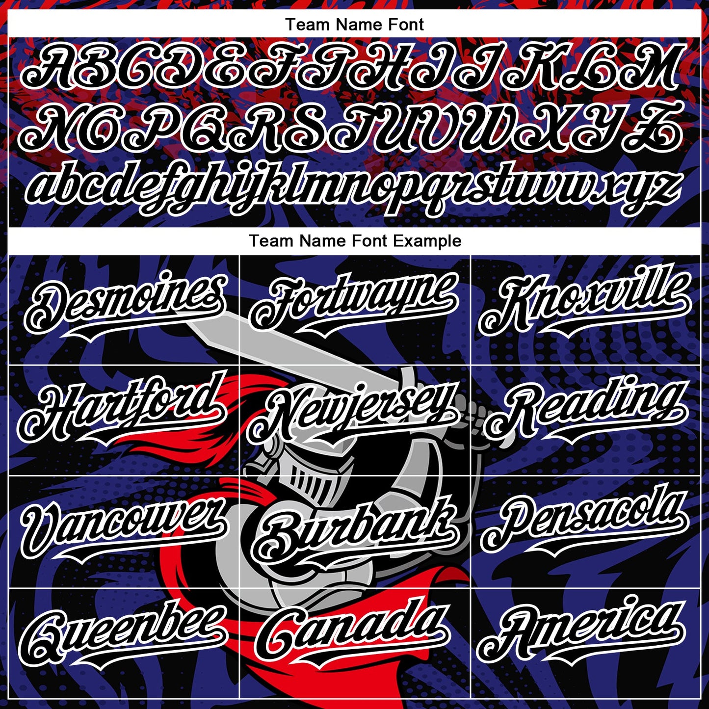 Custom Red Black-Thunder Blue 3D Pattern Design Knight Hero Art Authentic Baseball Jersey - Sky-Custom