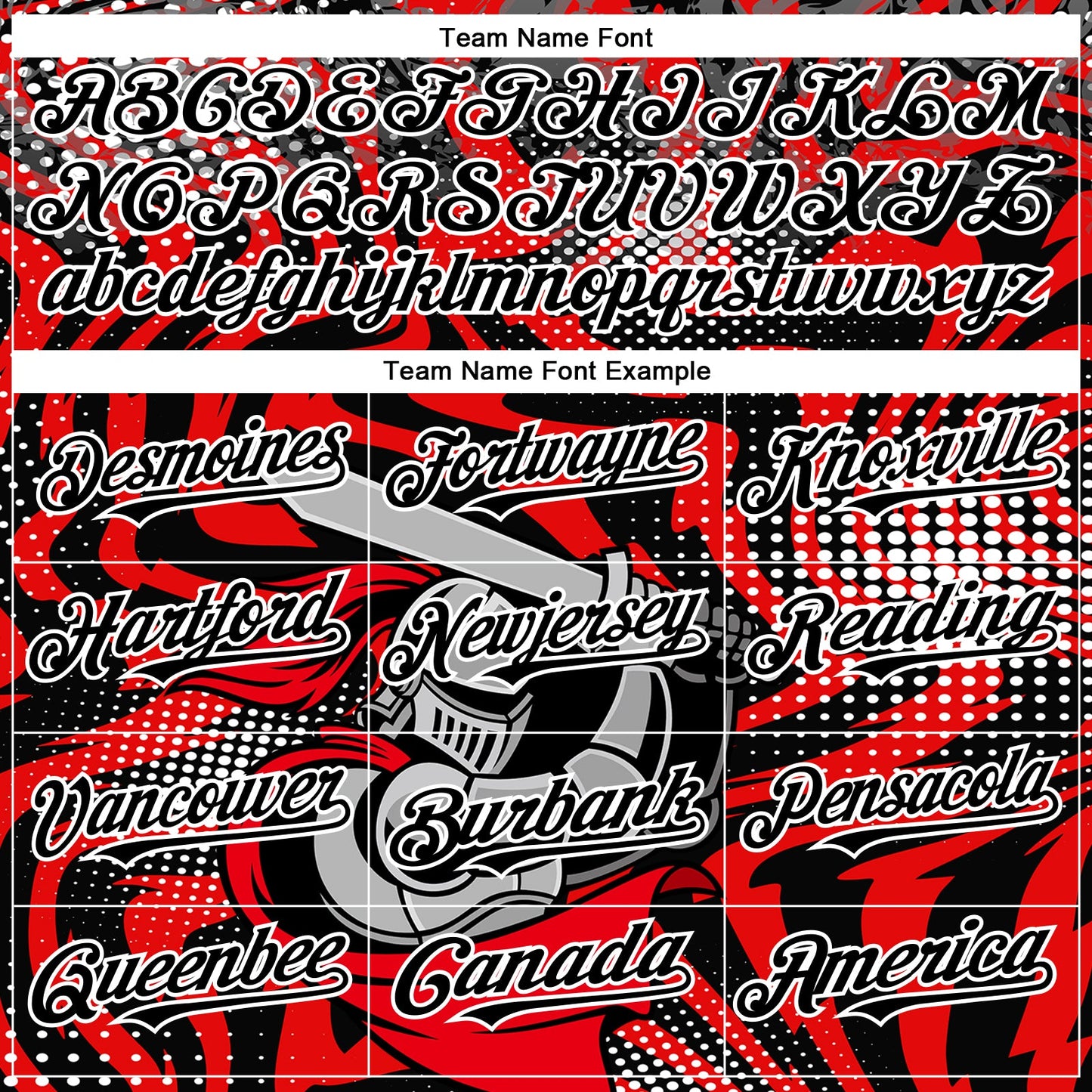 Custom Red Black-White 3D Pattern Design Knight Hero Art Authentic Baseball Jersey - Sky-Custom