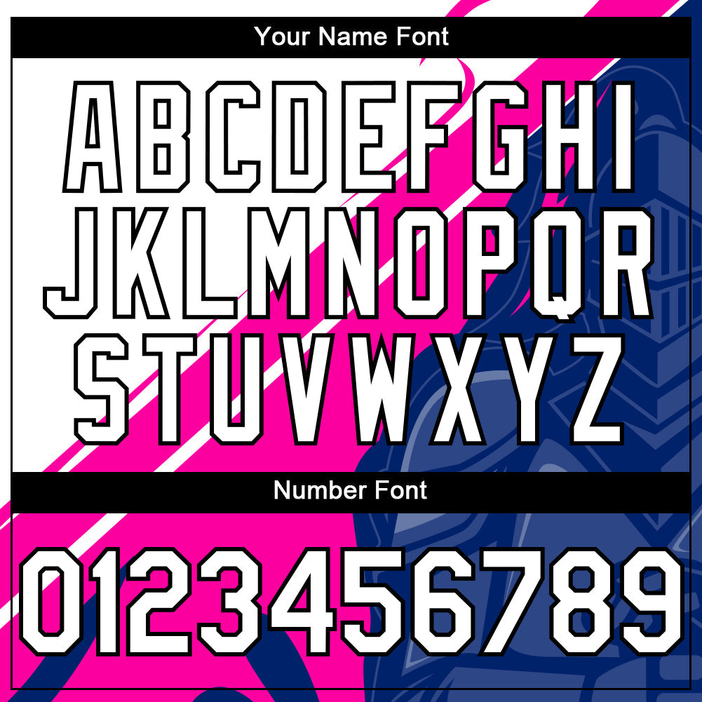 Custom Royal Pink-Black 3D Pattern Design Knight Hero Art Authentic Baseball Jersey - Sky-Custom