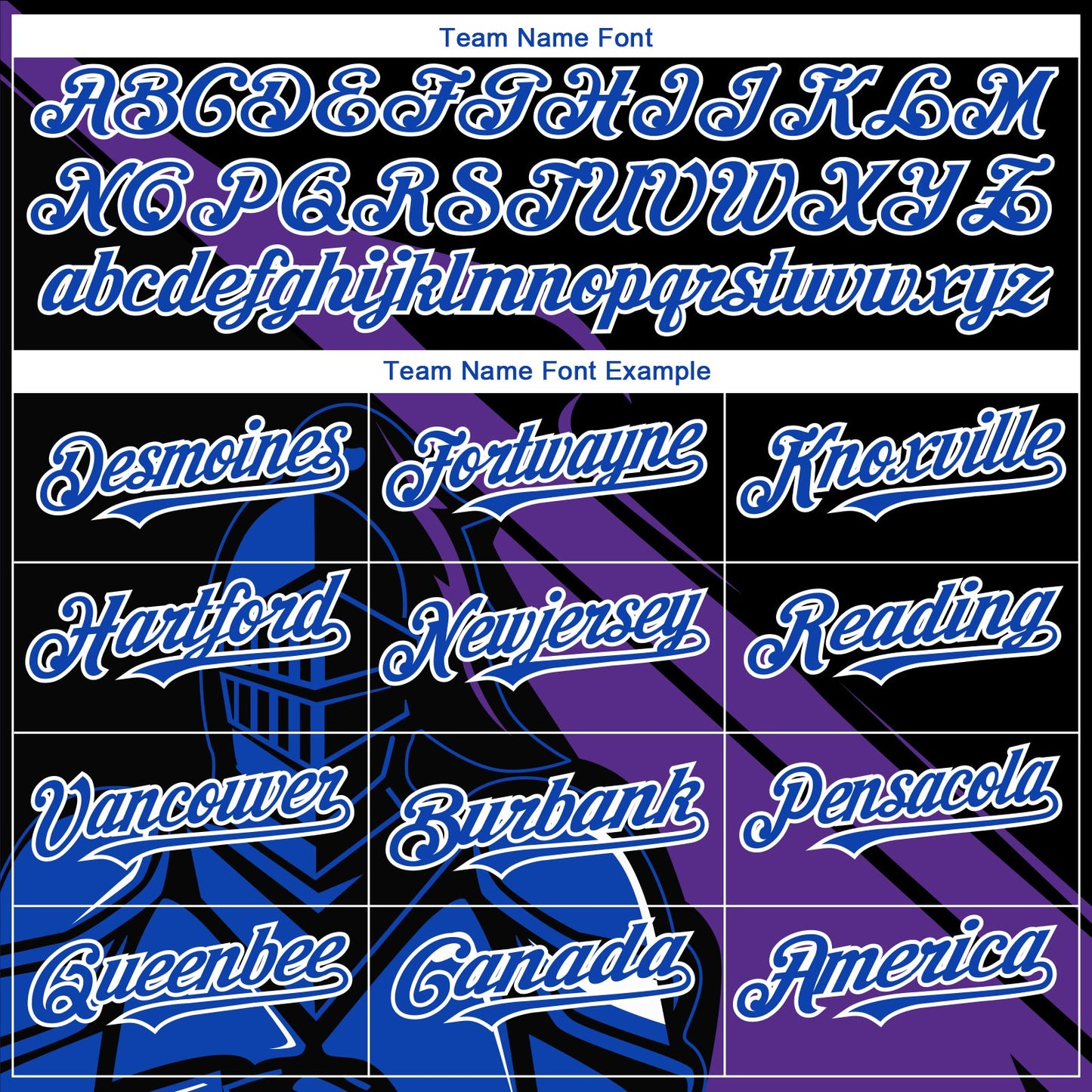 Custom Black Thunder Blue-Purple 3D Pattern Design Knight Hero Art Authentic Baseball Jersey - Sky-Custom