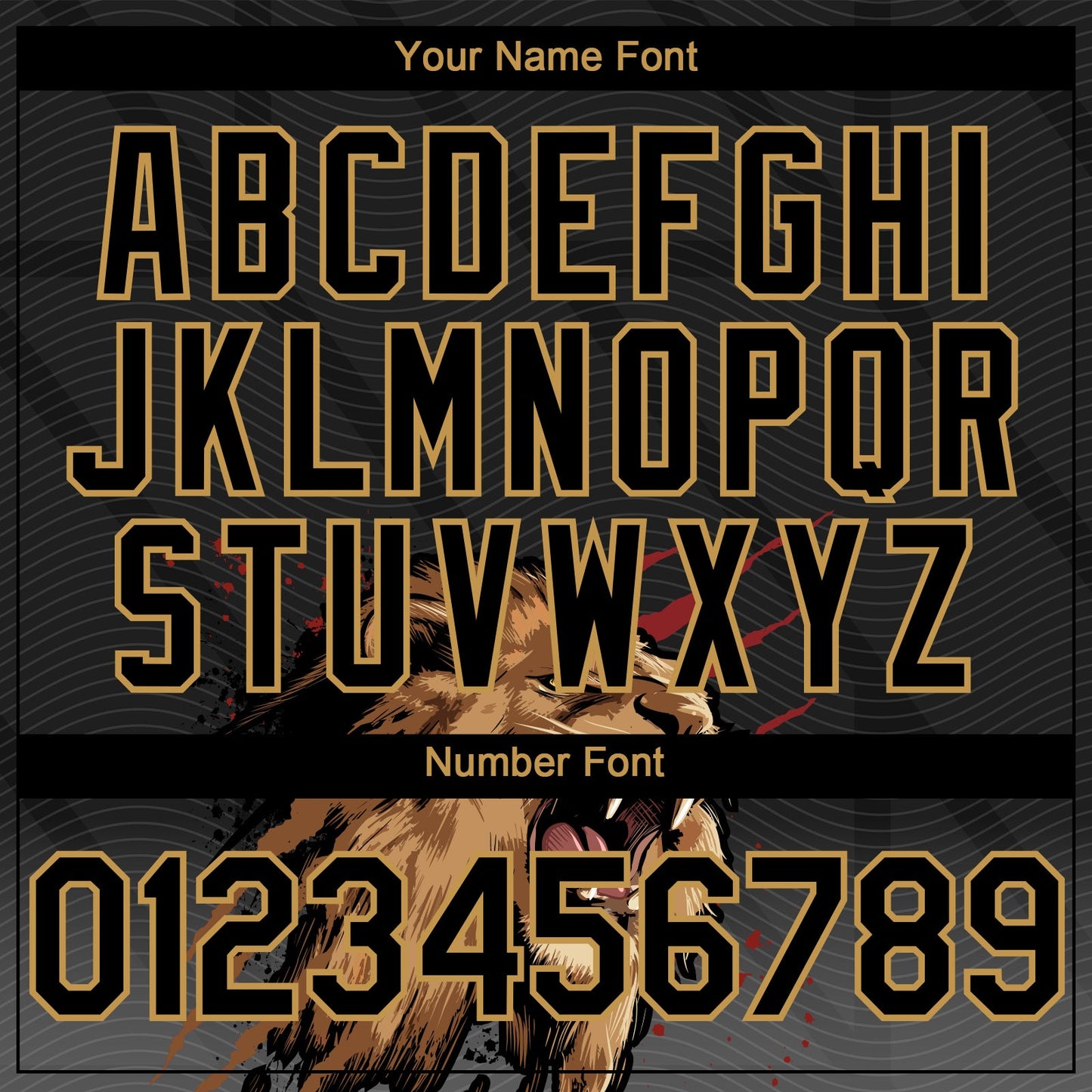 Custom Black Old Gold 3D Pattern Design Animal Lion Authentic Baseball Jersey - Sky-Custom