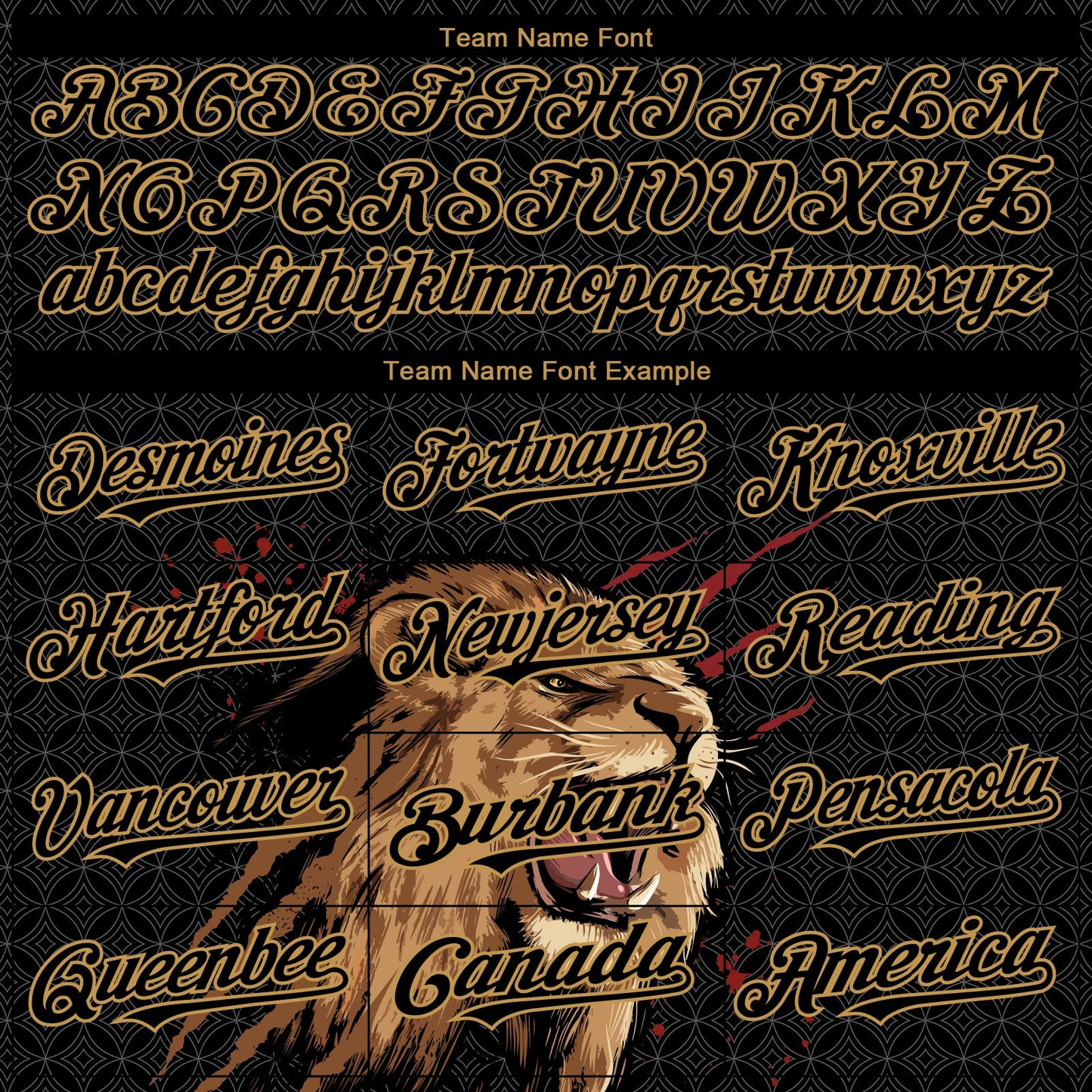 Custom Black Old Gold 3D Pattern Design Animal Lion Authentic Baseball Jersey - Sky-Custom
