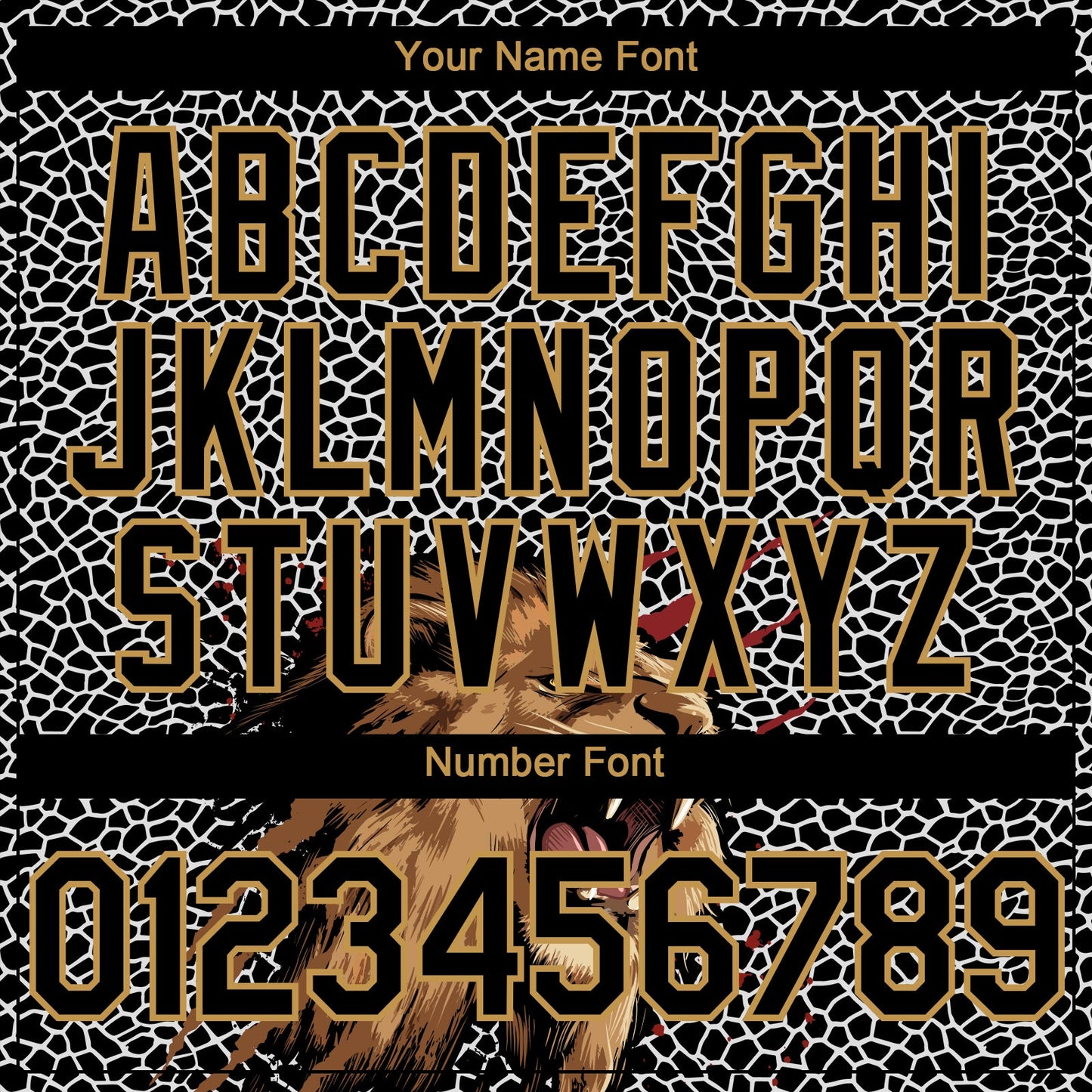 Custom Black Old Gold 3D Pattern Design Animal Lion Authentic Baseball Jersey - Sky-Custom
