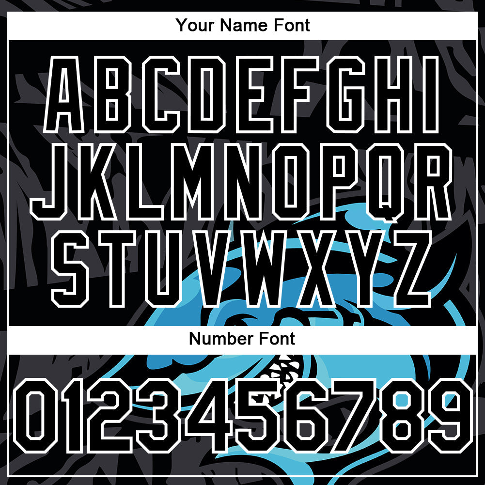 Custom Black White 3D Pattern Design Animal Shark Authentic Baseball Jersey - Sky-Custom