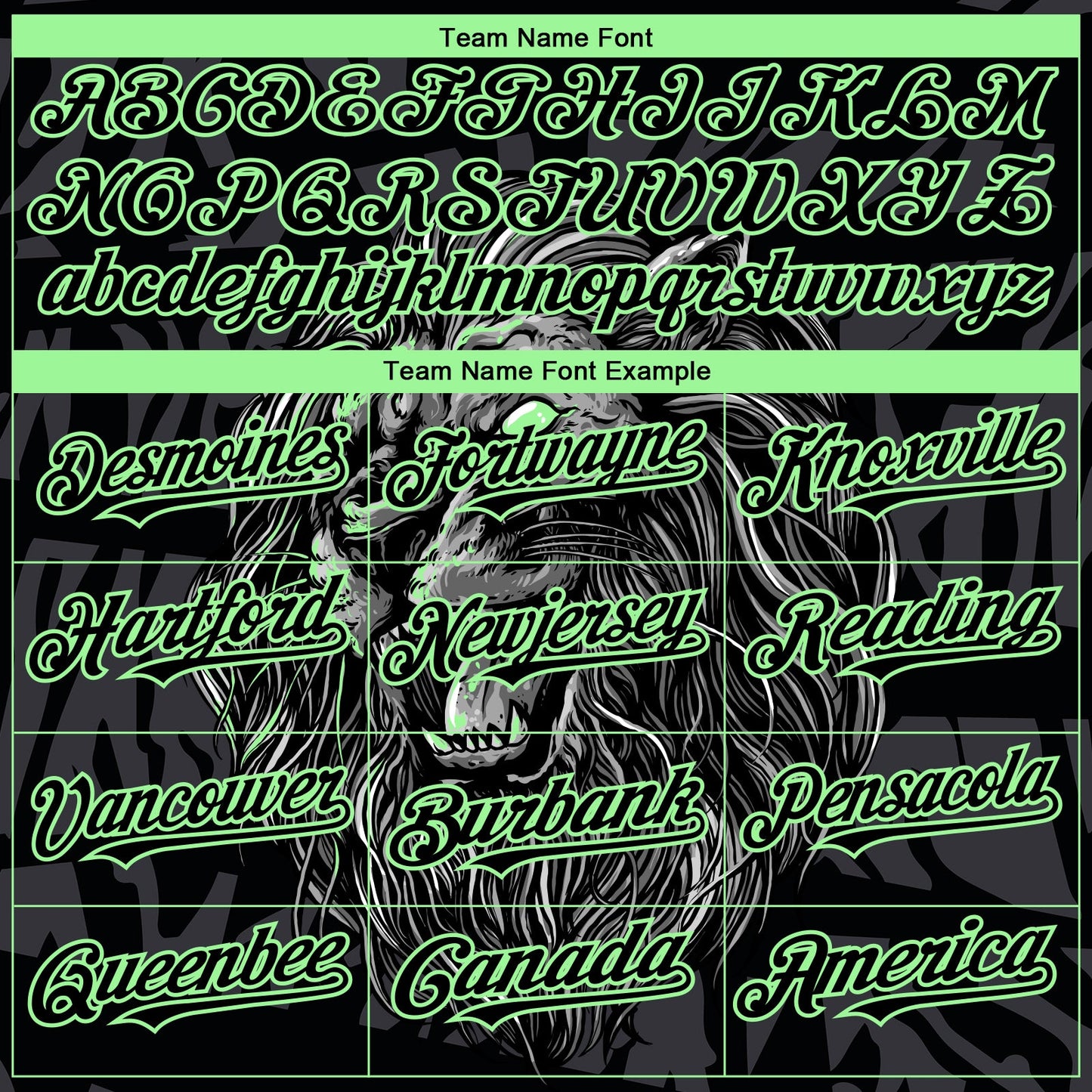 Custom Black Pea Green 3D Pattern Design Animal Lion Authentic Baseball Jersey - Sky-Custom