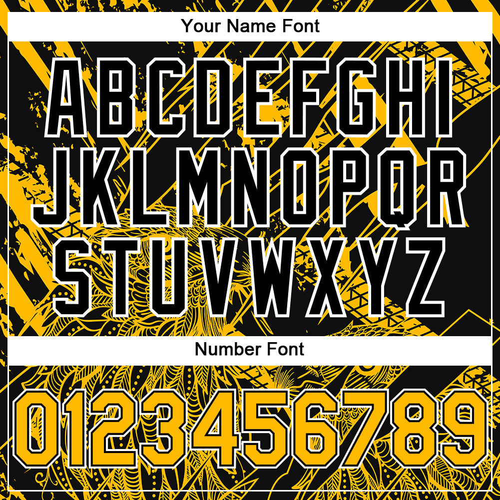 Custom Black Gold-White 3D Pattern Design Animal Eagle Authentic Baseball Jersey - Sky-Custom