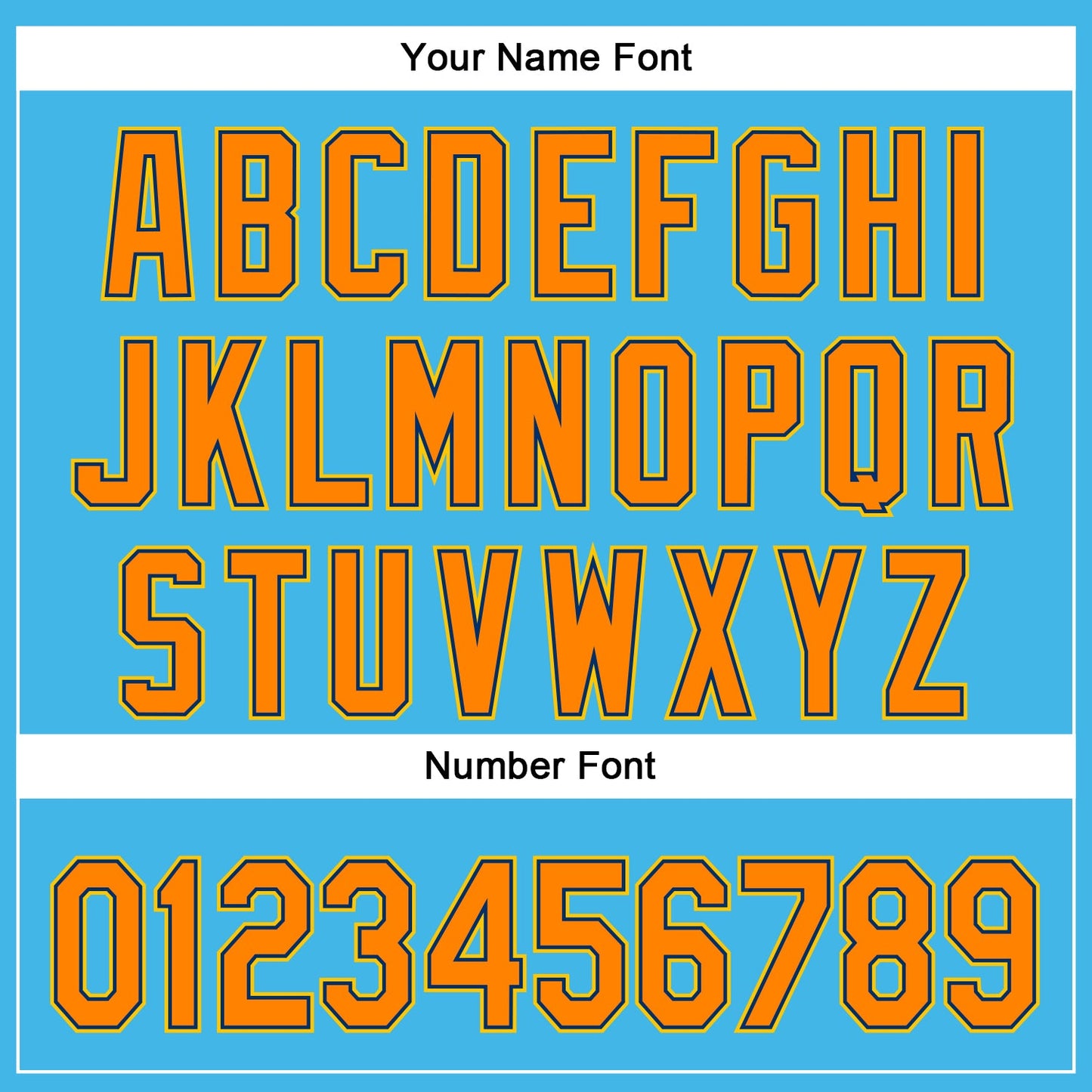 Custom Sky Blue Bay Orange US Navy Blue-Yellow 3D Pattern Design Champion Trophy Authentic Baseball Jersey - Sky-Custom