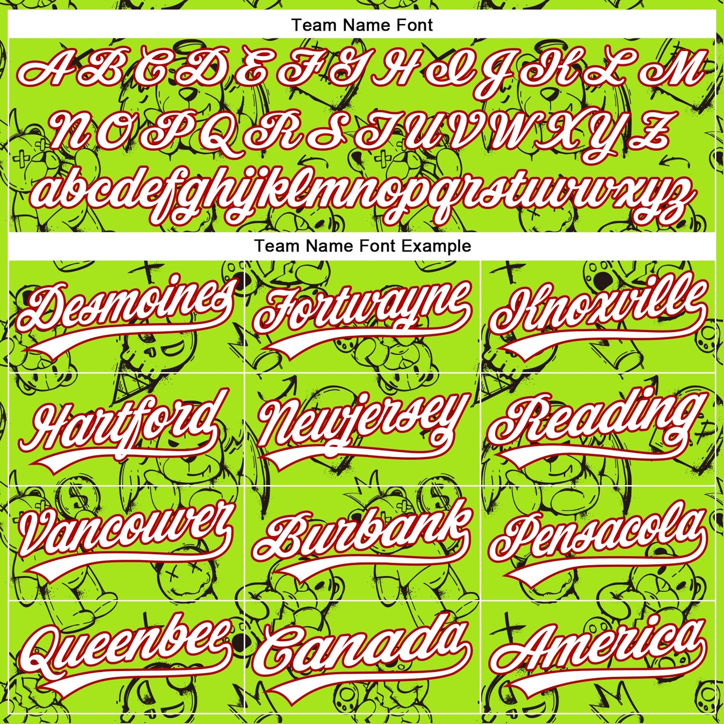 Custom Neon Green White-Red 3D Pattern Halloween Authentic Baseball Jersey - Sky-Custom