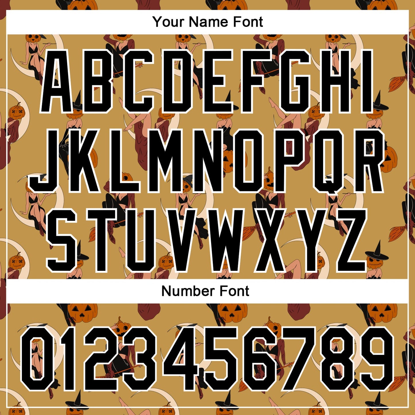 Custom Old Gold Black-White 3D Pattern Halloween Authentic Baseball Jersey - Sky-Custom