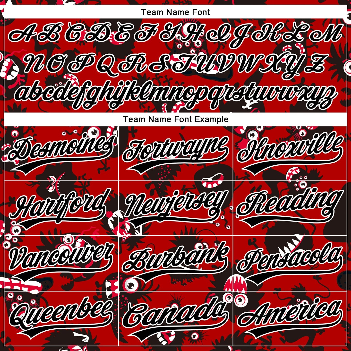 Custom Red Black-White 3D Pattern Halloween Authentic Baseball Jersey - Sky-Custom