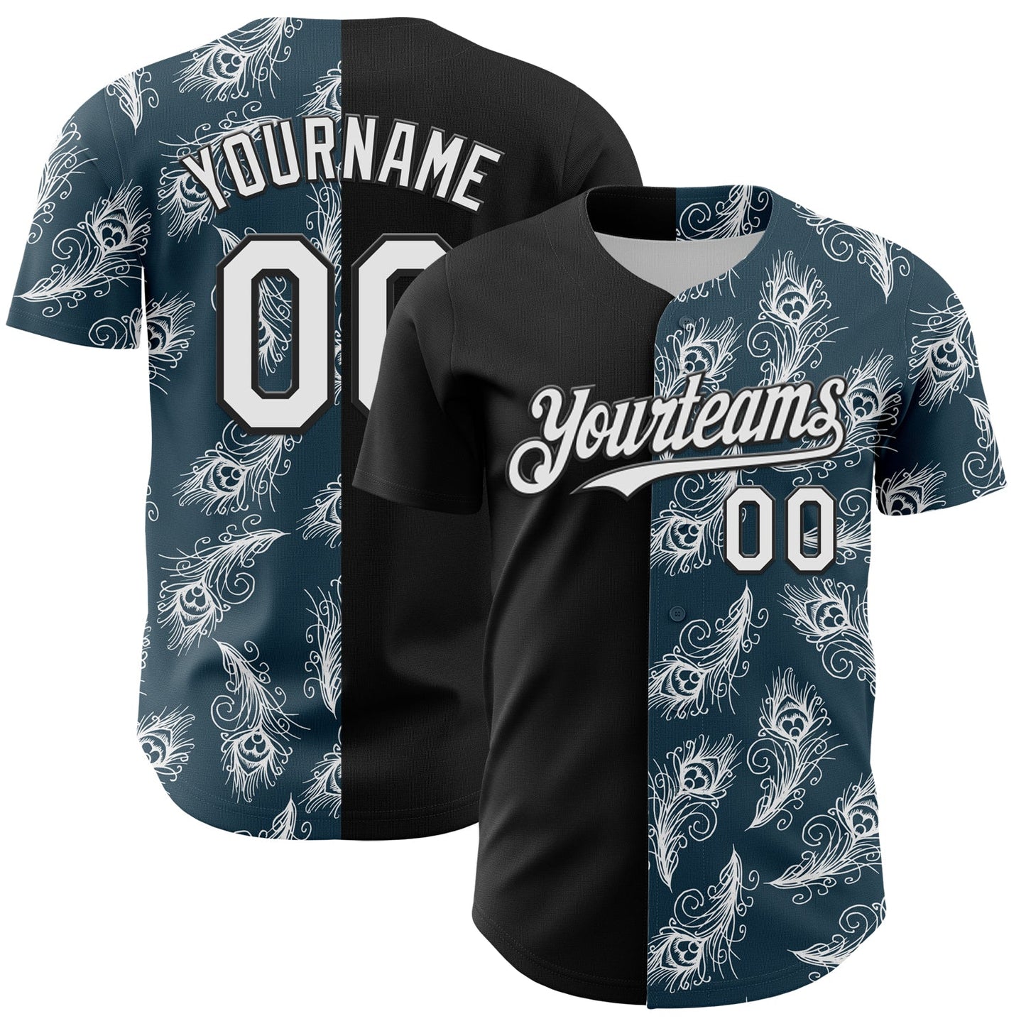 Custom Black White 3D Pattern Design Vintage Tattoos Authentic Baseball Jersey - Sky-Custom