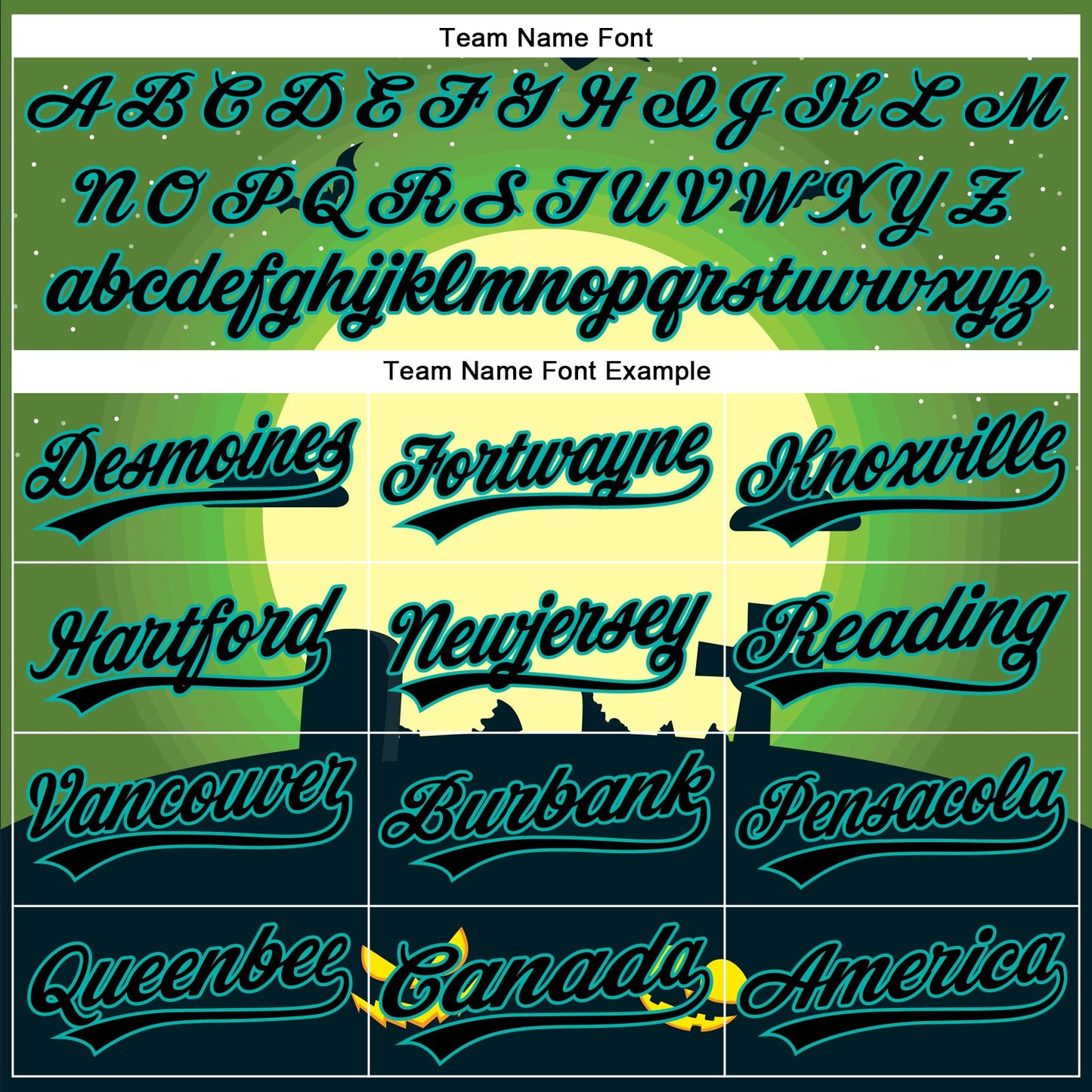 Custom Green Black-Aqua 3D Halloween Authentic Baseball Jersey - Sky-Custom