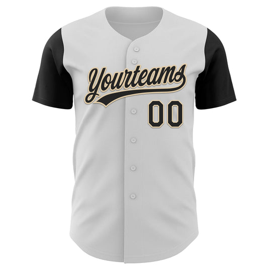 Custom White Black-City Cream 3D Halloween Authentic Baseball Jersey - Sky-Custom