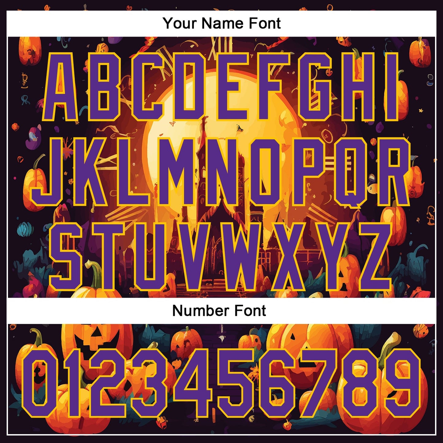 Custom Black Purple-Yellow 3D Halloween Authentic Baseball Jersey - Sky-Custom