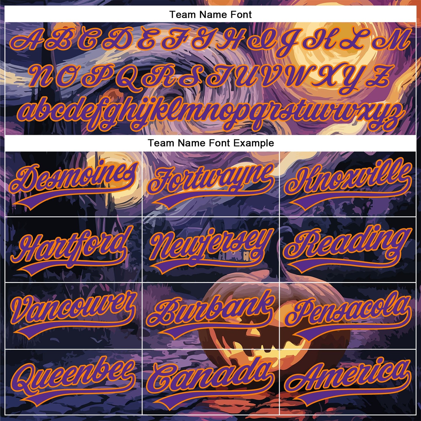 Custom Purple Bay Orange 3D Halloween Authentic Baseball Jersey - Sky-Custom