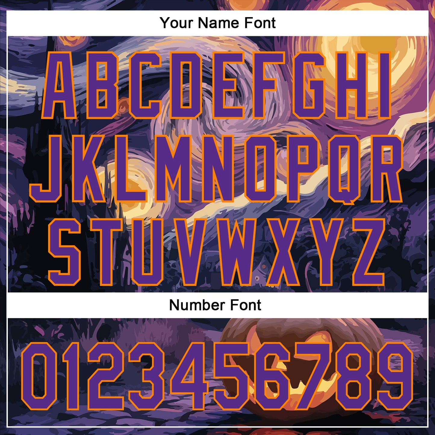 Custom Purple Bay Orange 3D Halloween Authentic Baseball Jersey - Sky-Custom