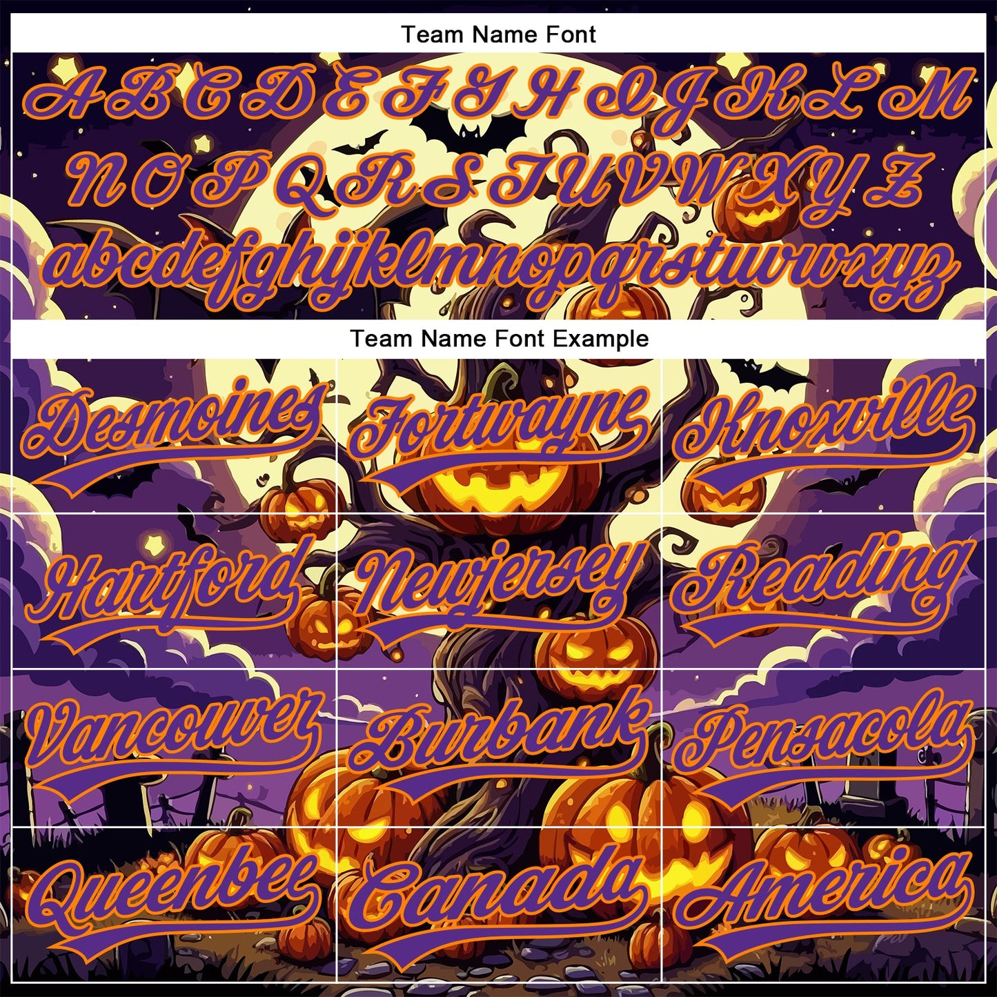 Custom Purple Bay Orange 3D Halloween Authentic Baseball Jersey - Sky-Custom