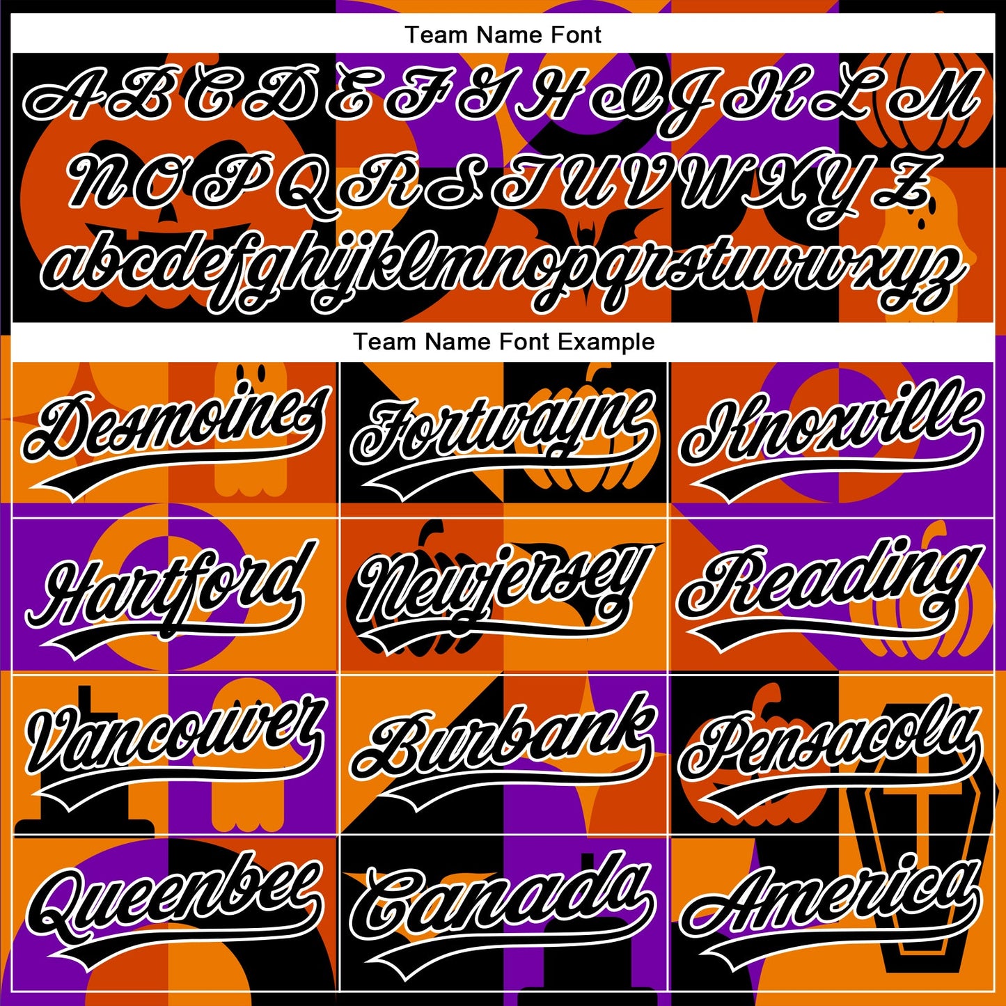 Custom Orange Black-Purple 3D Halloween Authentic Baseball Jersey - Sky-Custom
