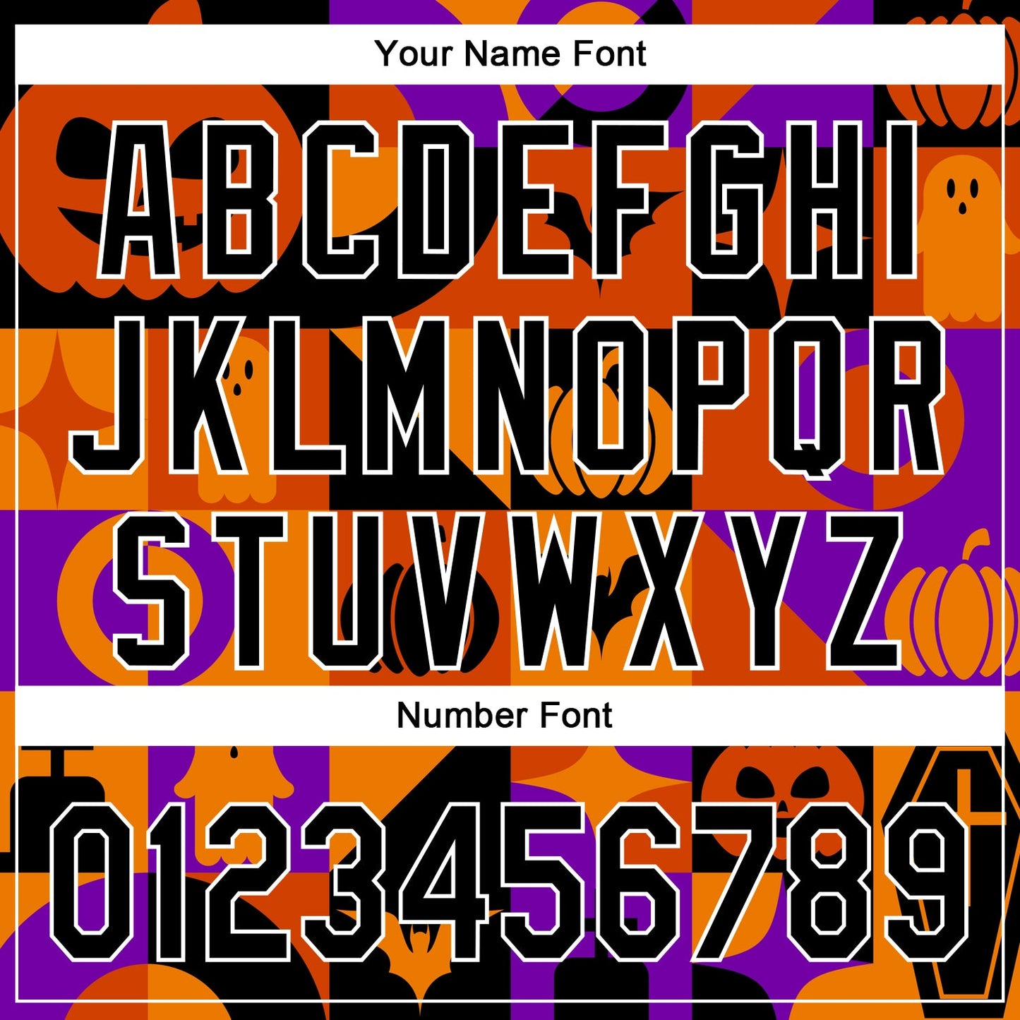 Custom Orange Black-Purple 3D Halloween Authentic Baseball Jersey - Sky-Custom