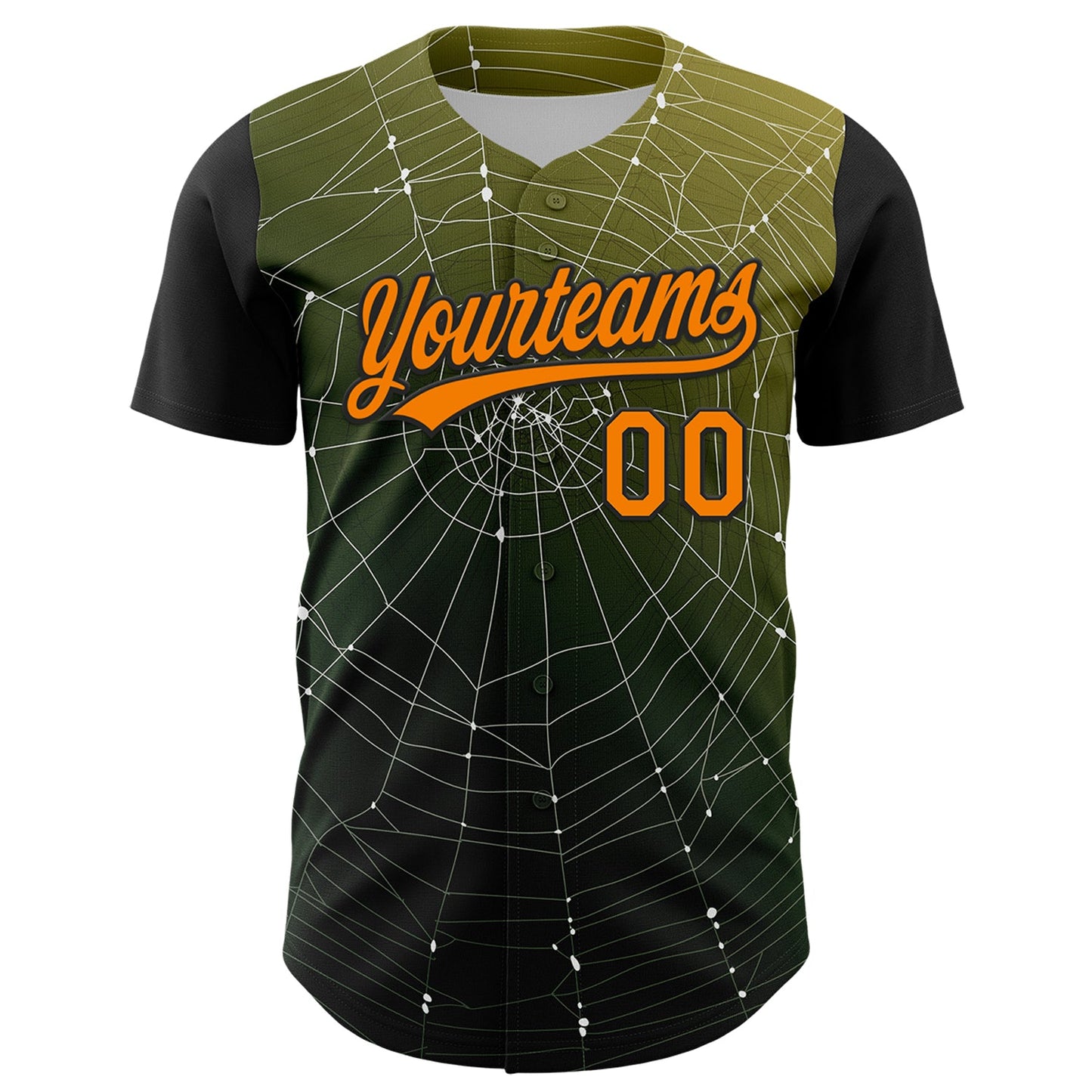 Custom Black Bay Orange 3D Halloween Authentic Baseball Jersey - Sky-Custom