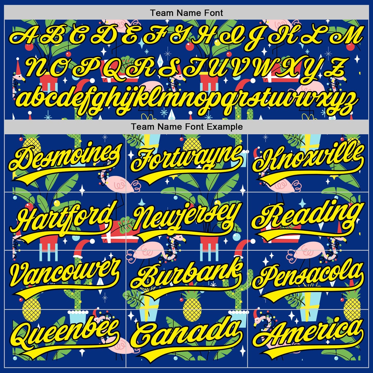 Custom Royal Light Yellow-Black 3D Funny Christmas Authentic Baseball Jersey - Sky-Custom
