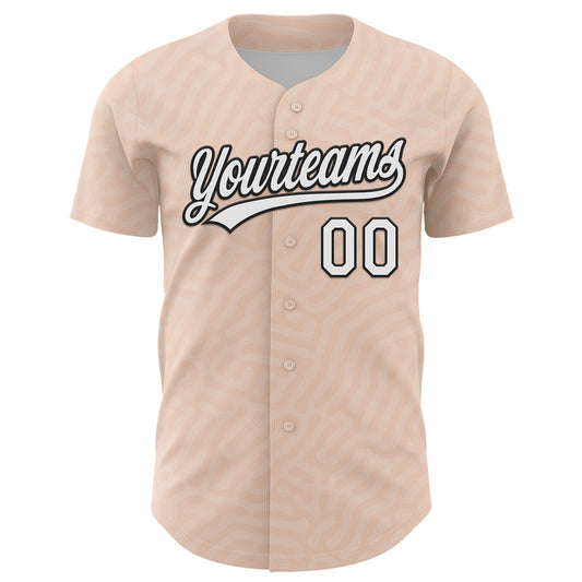 Custom Light Pink White-Black 3D Pattern Design Black History Month Authentic Baseball Jersey - Sky-Custom