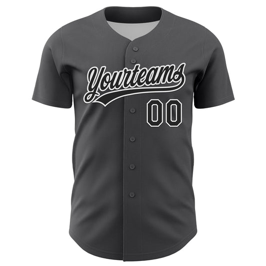 Custom Steel Gray Black-White 3D Pattern Design Black History Month Authentic Baseball Jersey - Sky-Custom