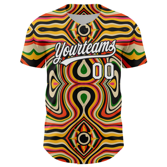 Custom Orange White-Black 3D Pattern Design Black History Month Authentic Baseball Jersey - Sky-Custom