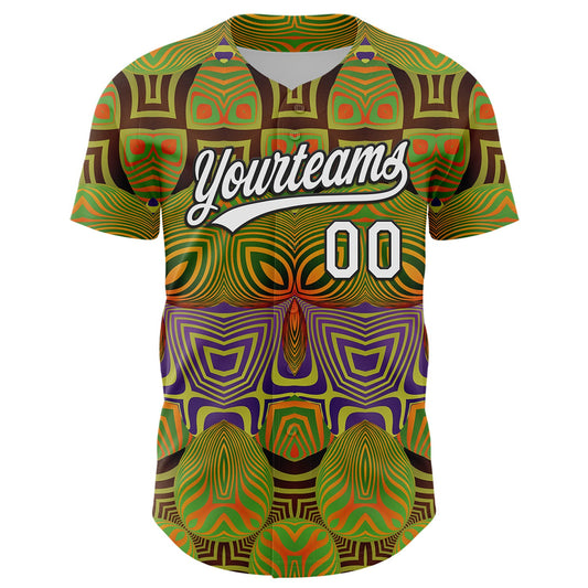 Custom Olive White-Black 3D Pattern Design Black History Month Authentic Salute To Service Baseball Jersey - Sky-Custom
