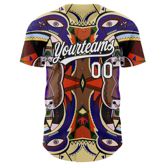 Custom Dark Purple White-Black 3D Pattern Design Black History Month Authentic Baseball Jersey - Sky-Custom