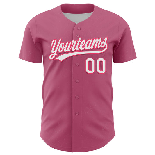 Custom Pink White-Neon Pink 3D Love Heart Valentine's Day Authentic Baseball Jersey - Sky-Custom