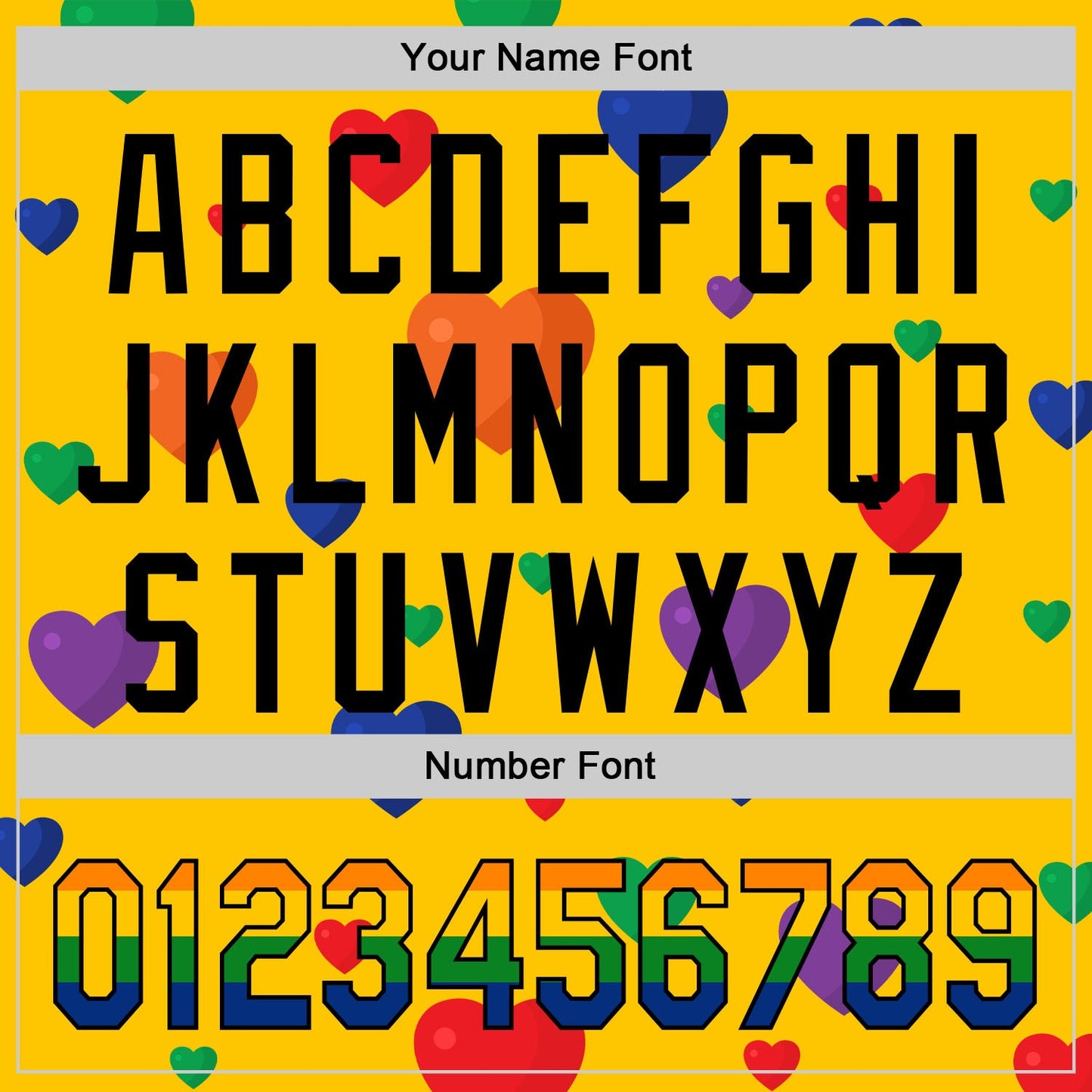 Custom Yellow Rainbow-Black 3D Love Heart Valentine's Day Authentic Baseball Jersey - Sky-Custom