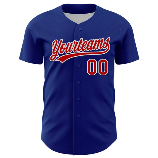Custom Royal Red-White 3D Funny Christmas Authentic Baseball Jersey - Sky-Custom