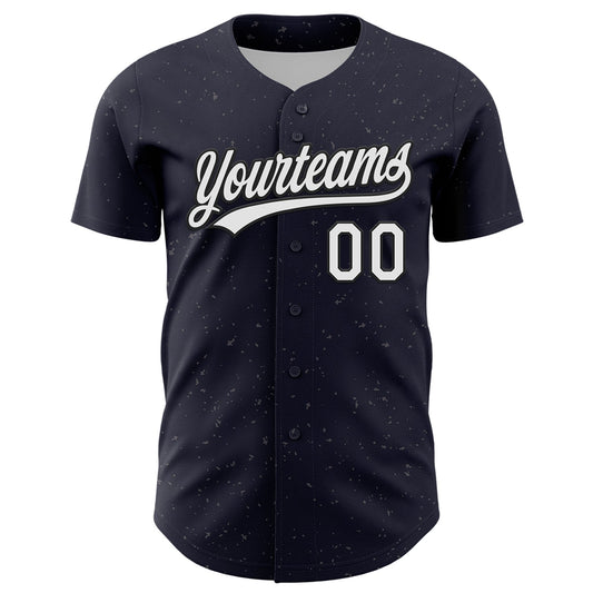 Custom Navy White-Black 3D Love Heart Valentine's Day Authentic Baseball Jersey - Sky-Custom