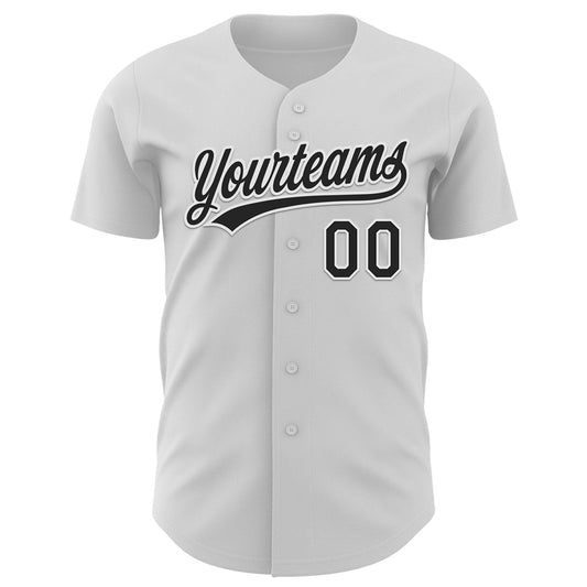Custom White Black-Purple 3D Gastric Cancer Ribbon Authentic Baseball Jersey - Sky-Custom