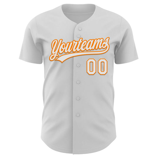 Custom White Bay Orange-Black 3D Kidney Cancer Ribbon Authentic Baseball Jersey - Sky-Custom