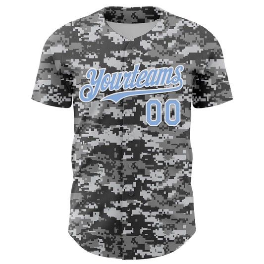 Custom Camo Light Blue-White 3D Authentic Salute To Service Baseball Jersey - Sky-Custom