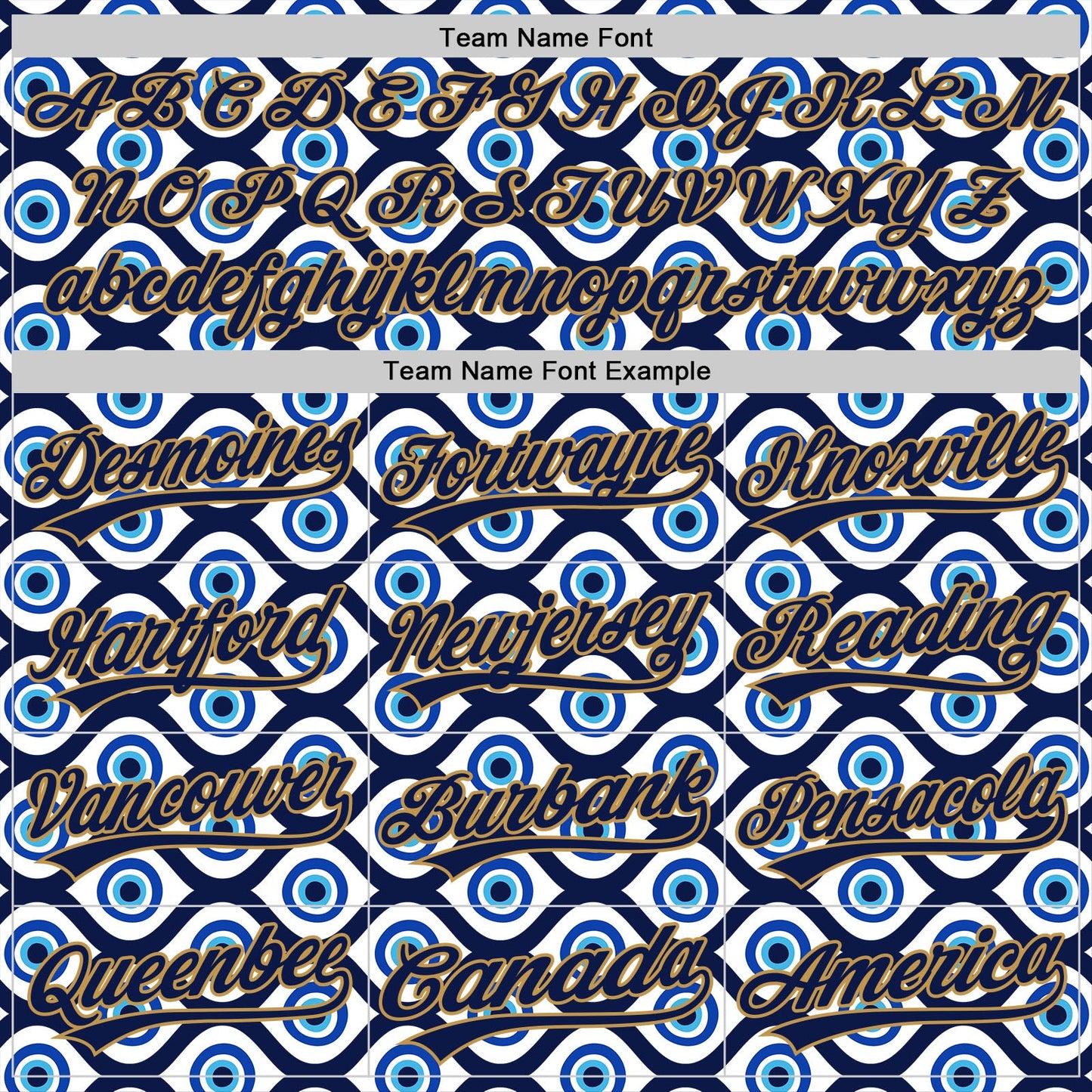 Custom White Navy-Old Gold 3D Pattern Design Evil Eyes Authentic Baseball Jersey - Sky-Custom