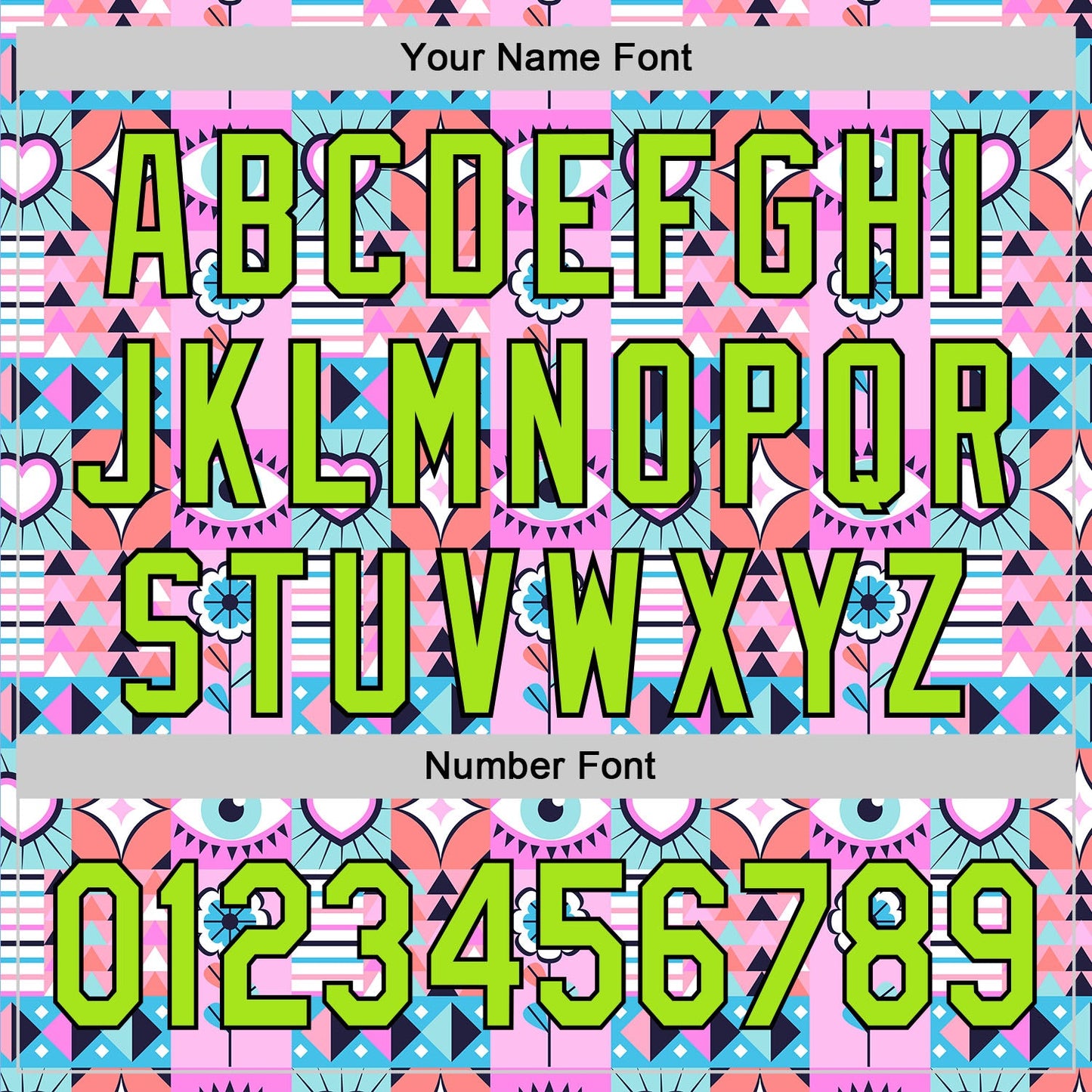 Custom Pink Neon Green-Black 3D Pattern Design Evil Eyes Authentic Baseball Jersey - Sky-Custom