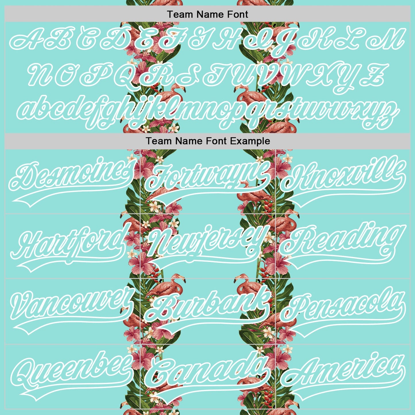 Custom Ice Blue White 3D Tropical Hawaii Plant And Flamingo Authentic Baseball Jersey - Sky-Custom