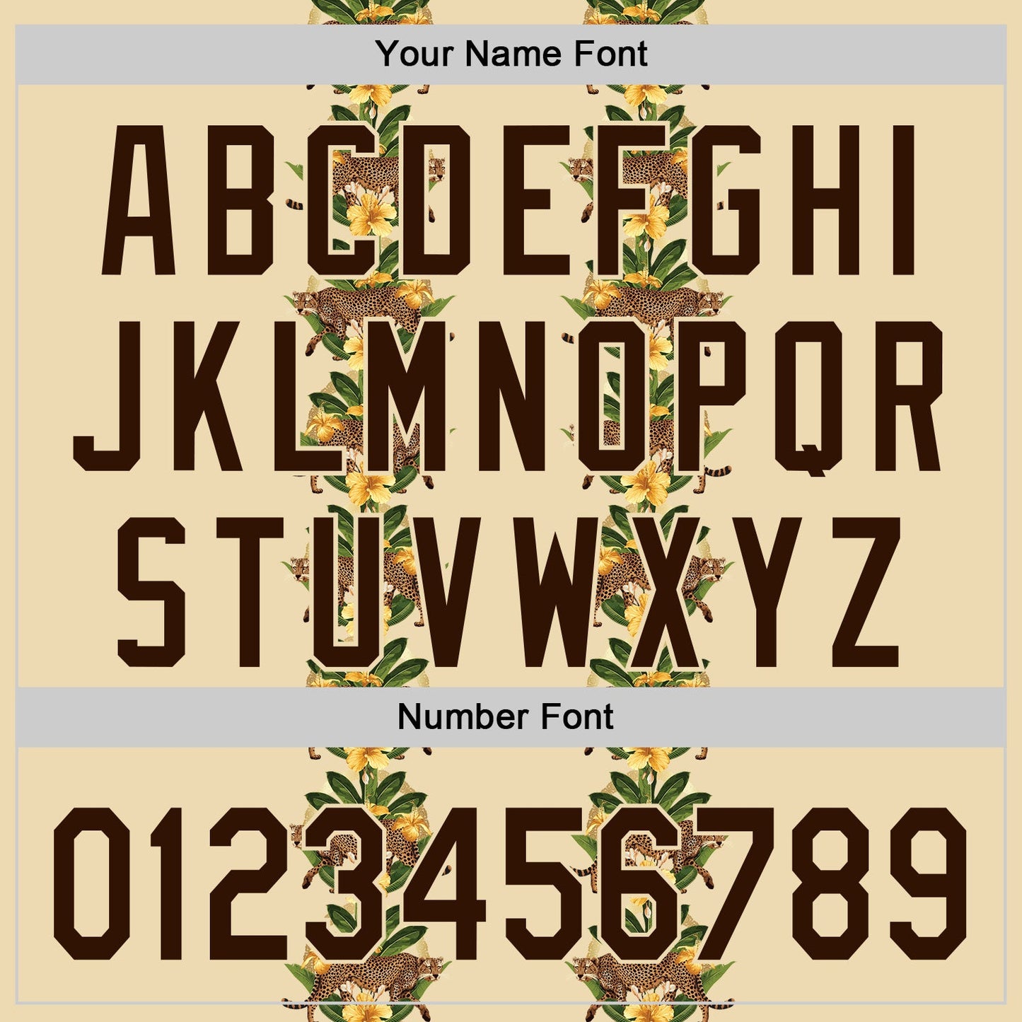 Custom Cream Brown 3D Tropical Hawaii Jungle Plant And Leopard Authentic Baseball Jersey - Sky-Custom