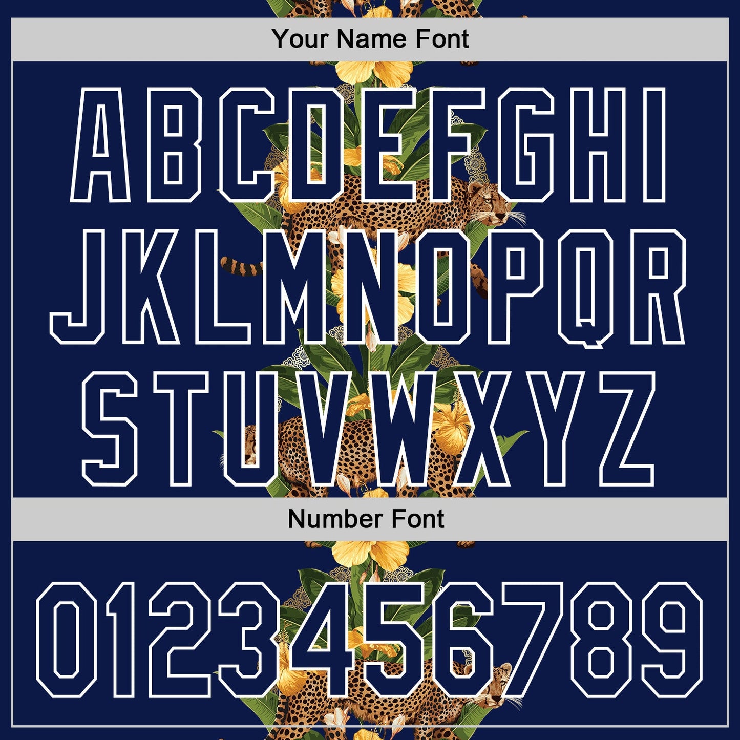 Custom Navy White 3D Tropical Hawaii Jungle Plant And Leopard Authentic Baseball Jersey - Sky-Custom