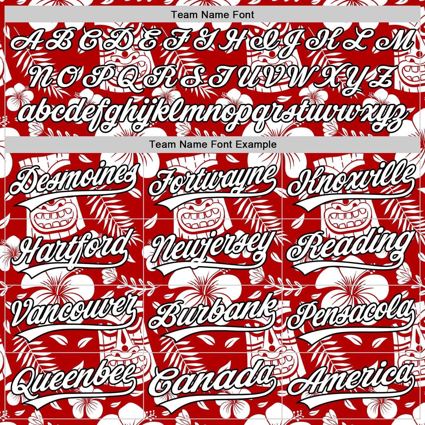 Custom Red White-Black 3D Tropical Hawaii Jungle Leaves Flower And Tiki Mask Authentic Baseball Jersey - Sky-Custom