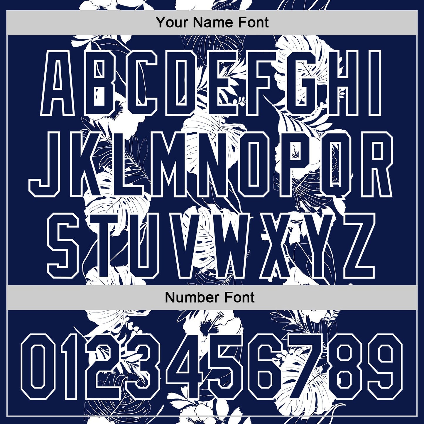 Custom Navy White 3D Tropical Hawaii Leaves And Flower Authentic Baseball Jersey - Sky-Custom