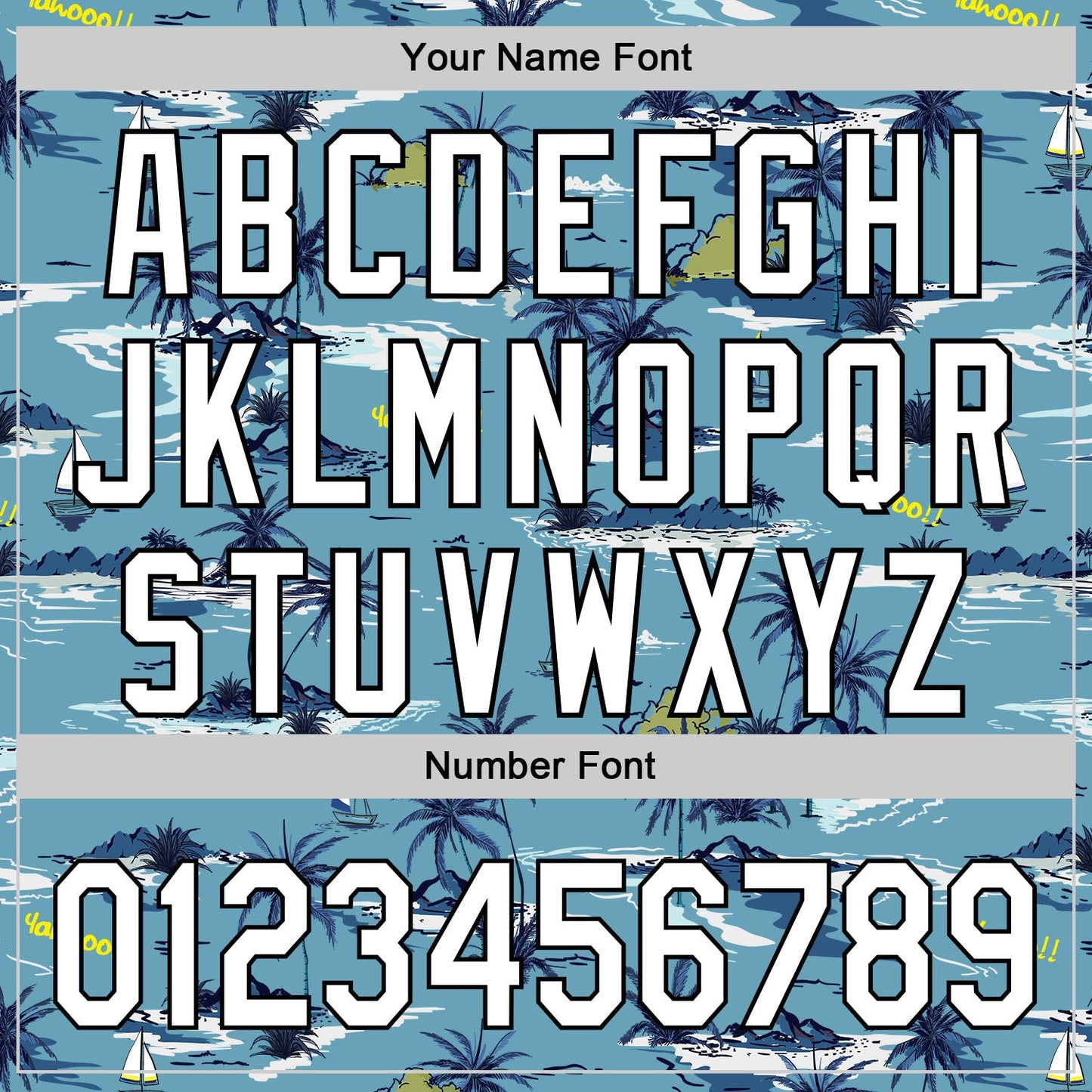 Custom Shadow Blue White-Black 3D Tropical Beach Island Hawaii Palm Tree Authentic Baseball Jersey - Sky-Custom